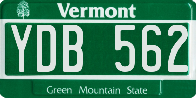 VT license plate YDB562
