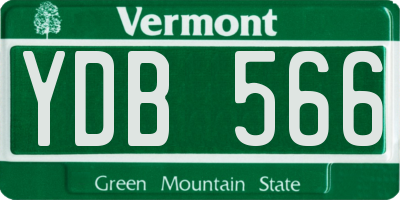 VT license plate YDB566
