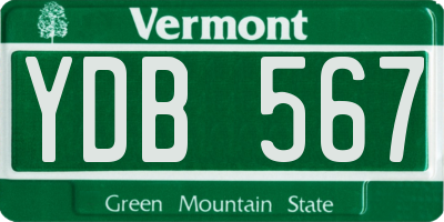 VT license plate YDB567