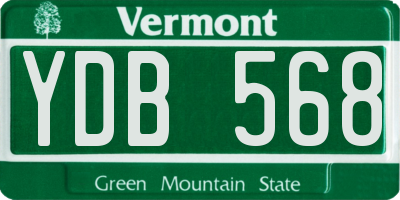 VT license plate YDB568