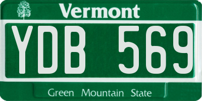 VT license plate YDB569