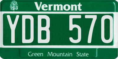 VT license plate YDB570