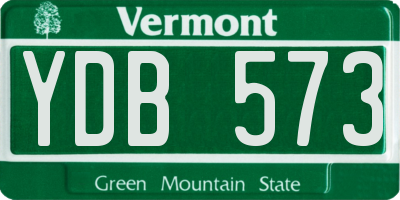 VT license plate YDB573