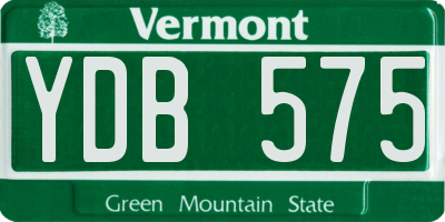 VT license plate YDB575