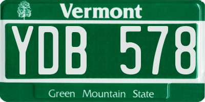 VT license plate YDB578
