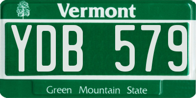 VT license plate YDB579