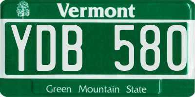VT license plate YDB580