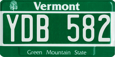 VT license plate YDB582