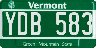 VT license plate YDB583