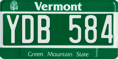 VT license plate YDB584