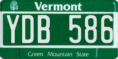 VT license plate YDB586