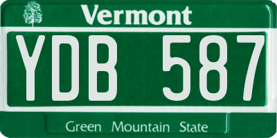VT license plate YDB587