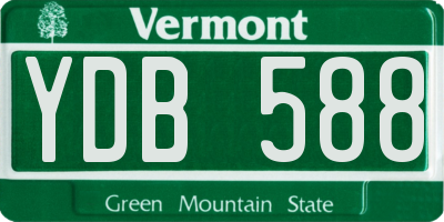 VT license plate YDB588