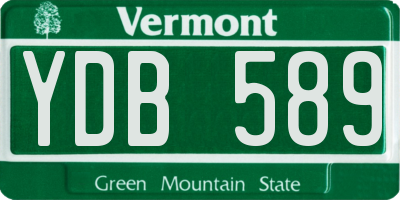 VT license plate YDB589