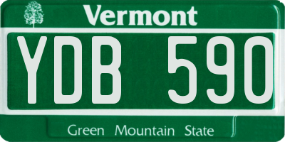 VT license plate YDB590