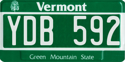 VT license plate YDB592