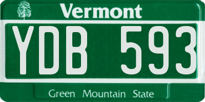VT license plate YDB593