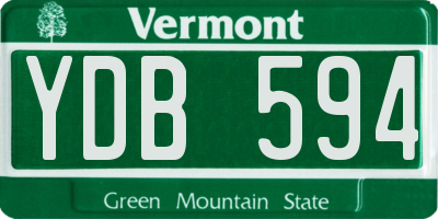 VT license plate YDB594