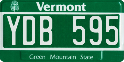 VT license plate YDB595