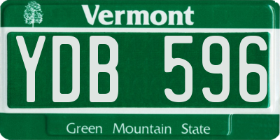 VT license plate YDB596