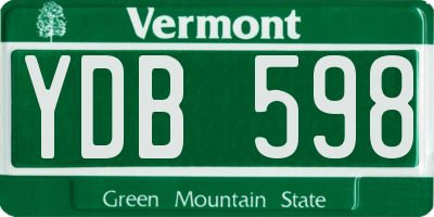 VT license plate YDB598