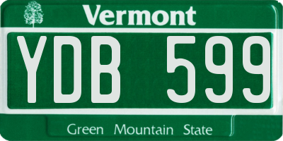 VT license plate YDB599