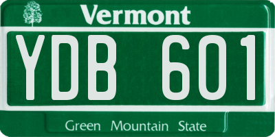 VT license plate YDB601