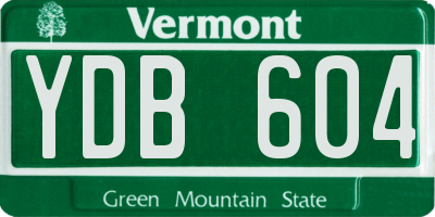 VT license plate YDB604