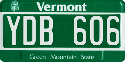 VT license plate YDB606