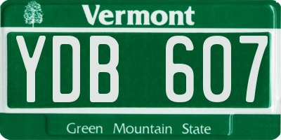 VT license plate YDB607