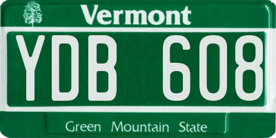 VT license plate YDB608