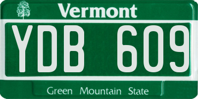 VT license plate YDB609