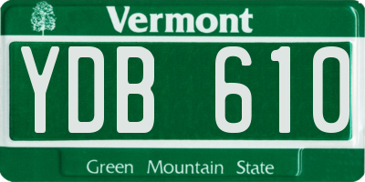 VT license plate YDB610