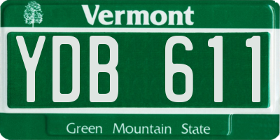 VT license plate YDB611