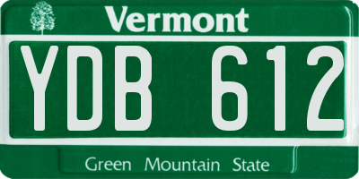 VT license plate YDB612