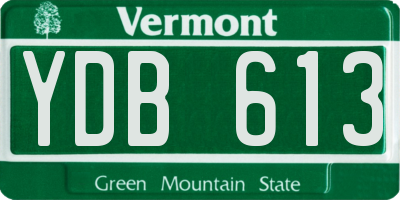 VT license plate YDB613