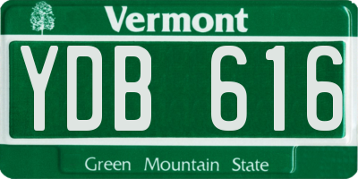 VT license plate YDB616