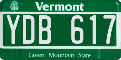 VT license plate YDB617