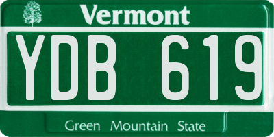 VT license plate YDB619