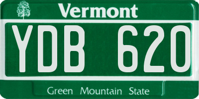 VT license plate YDB620