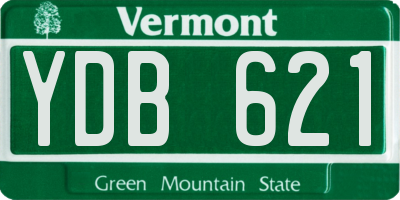 VT license plate YDB621