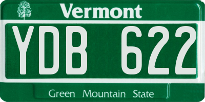 VT license plate YDB622