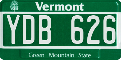 VT license plate YDB626