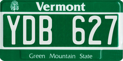 VT license plate YDB627