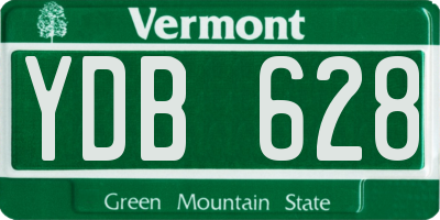 VT license plate YDB628