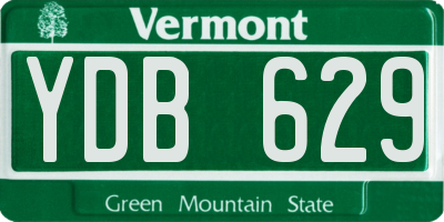 VT license plate YDB629