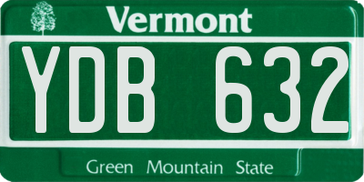 VT license plate YDB632
