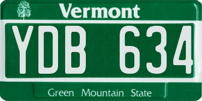 VT license plate YDB634