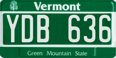 VT license plate YDB636