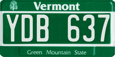 VT license plate YDB637